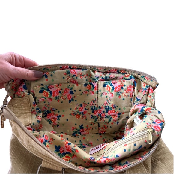 Levi's Tan Denim Shoulder Bag, Purse, Tote, Festival, Boho, Cottagecore, Hippie - Picture 9 of 12